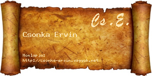 Csonka Ervin névjegykártya